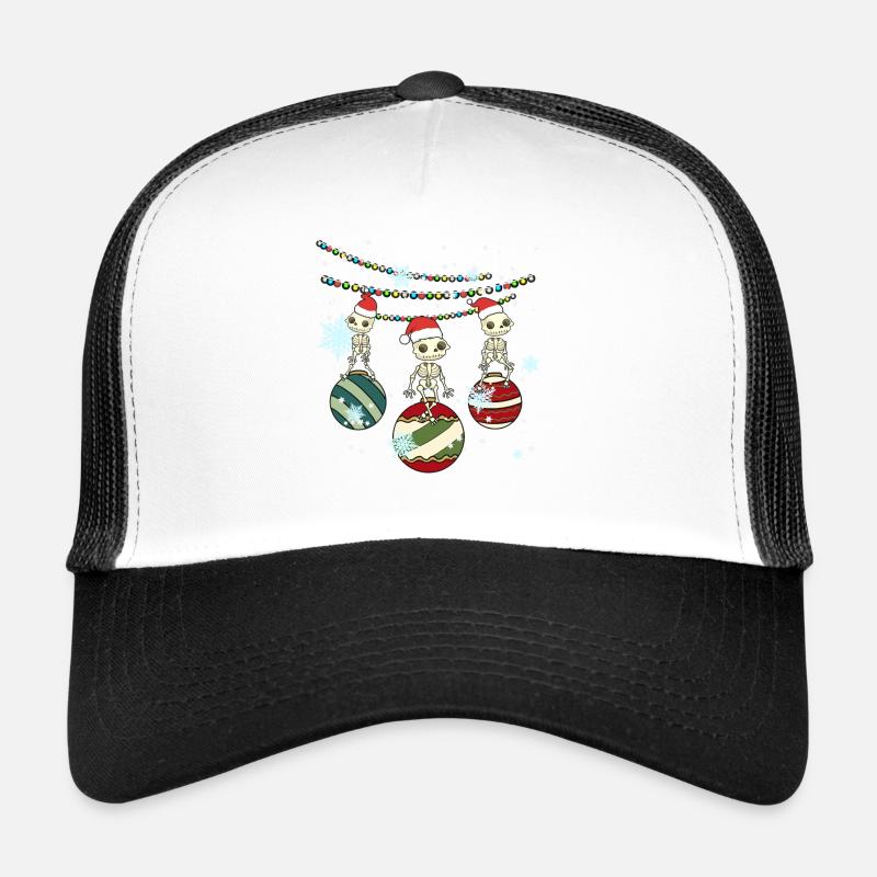 Skelett Skelette Schädel Weihnachten Geschenk - Trucker Cap - Weiß/Schwarz