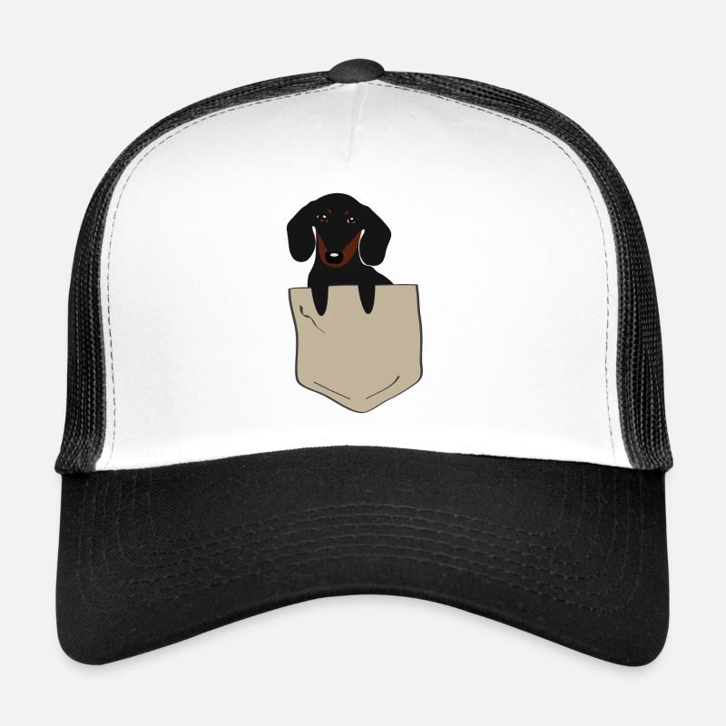Teckel dans la poche de poitrine Casquette trucker 