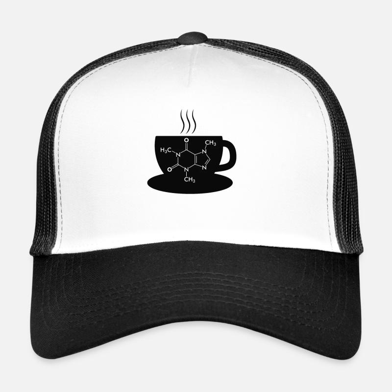 Kaffee Caffeine Molecule - Trucker Cap - Weiß/Schwarz