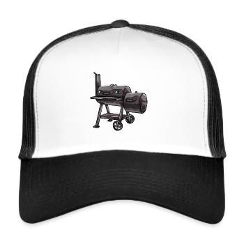 BARBECUE Smoker Smoker Griller Barbecue Cadeau - Casquette trucker  - blanc/noir - Devant
