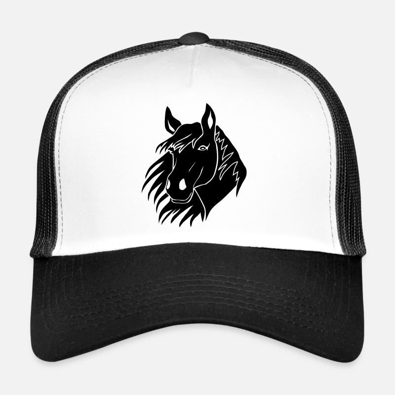 pferd pony isländer reiten pferdekopf ponyhof - Trucker Cap - Weiß/Schwarz