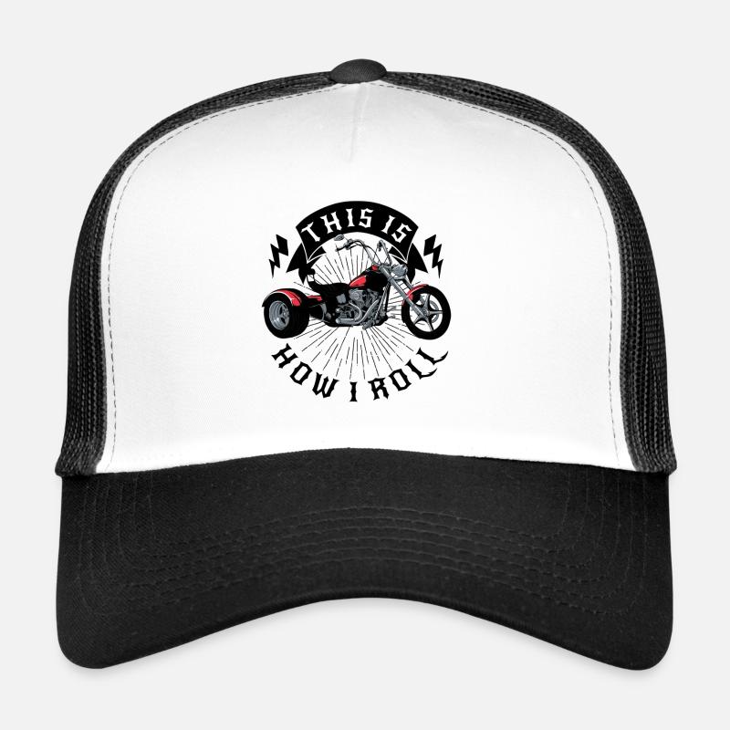 Biker Motorcyclist Motorcycle Trike Shopper - Trucker Cap - white/black