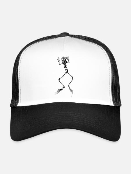 Frog skeleton in black - Trucker Cap - white/black - Front