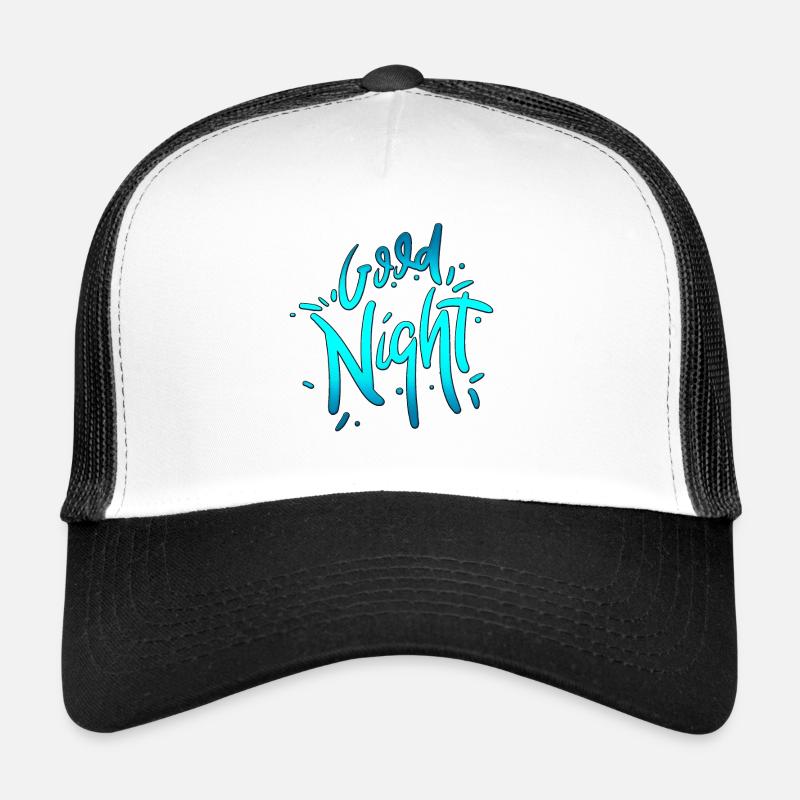 Good Night - Trucker Cap - Weiß/Schwarz