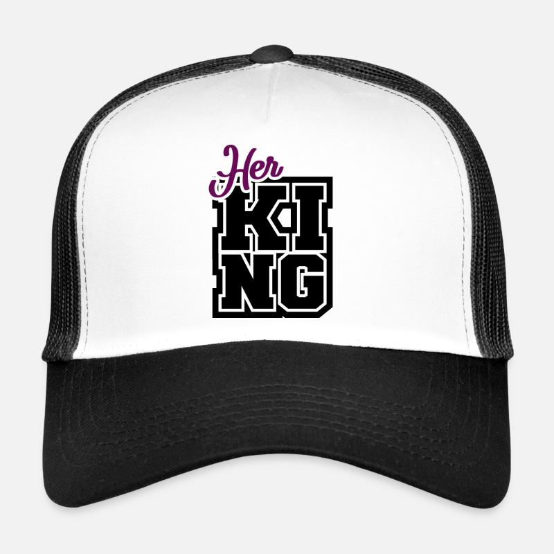 Valentinstag| Her King|His Queen - Trucker Cap - Weiß/Schwarz