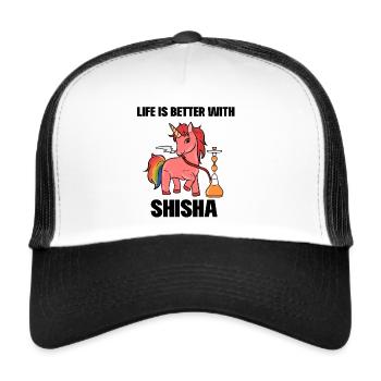Unicorn Smokes Shisha Gift Idea Gift - Trucker Cap - white/black - Front