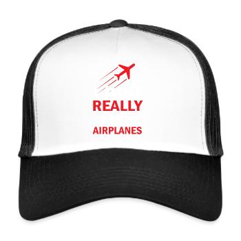 Airplane aviator shirt - Trucker Cap - white/black - Front