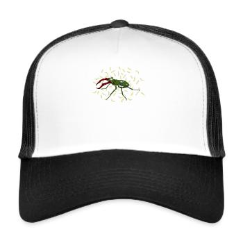 Robo Beetle robot insecte - Casquette trucker  - blanc/noir - Devant