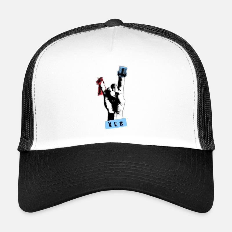 Chemise de mariage à la main Rock n Roll - Casquette trucker  - blanc/noir