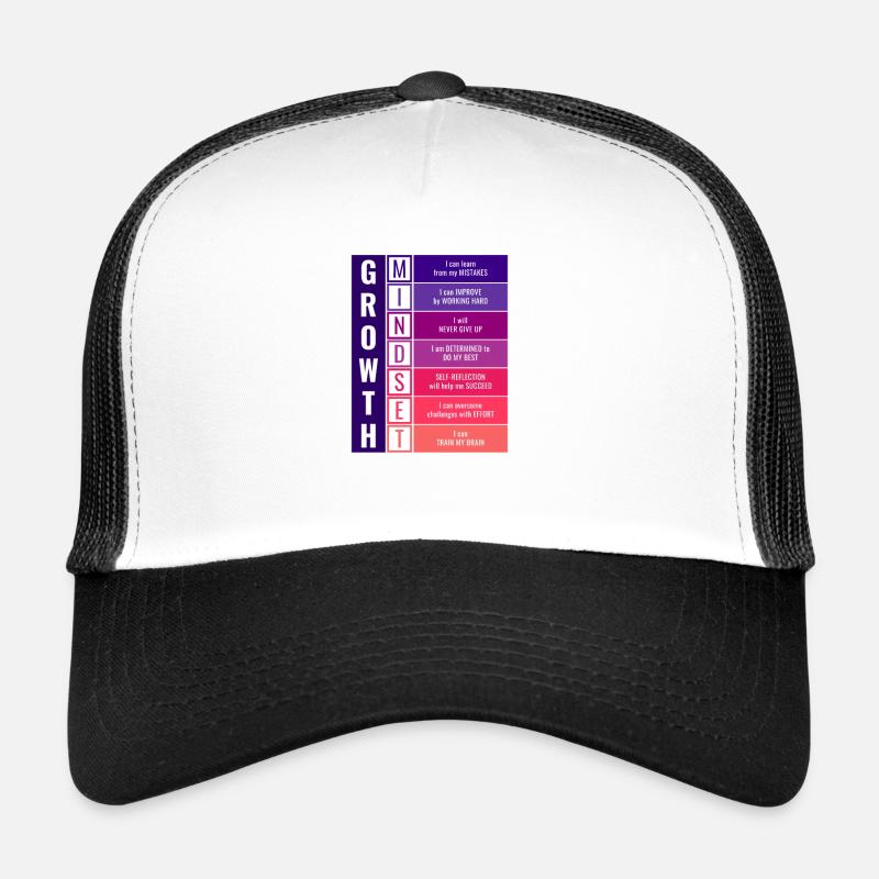 État d'esprit de croissance - Casquette trucker  - blanc/noir