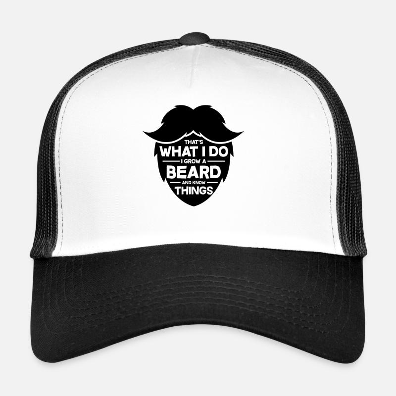 Bart Bärtig Bartträger Hipster Vollbart Geschenk - Trucker Cap - Weiß/Schwarz