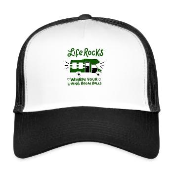 Camping - Trucker Cap - Weiß/Schwarz - Vorne