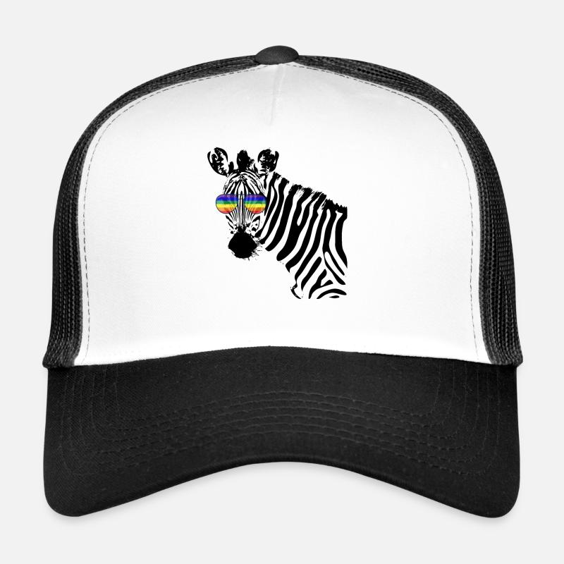 Zebra mit Regenbogen Brille CSD LGBTQ Pride Shirt Trucker Cap