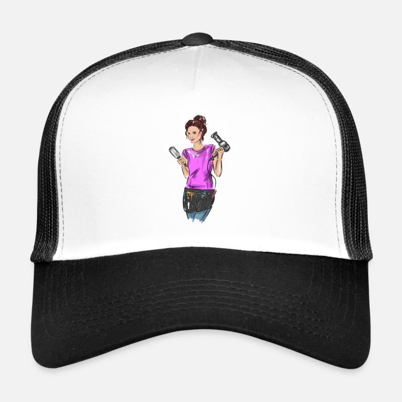 Friseurin - Trucker Cap - Weiß/Schwarz
