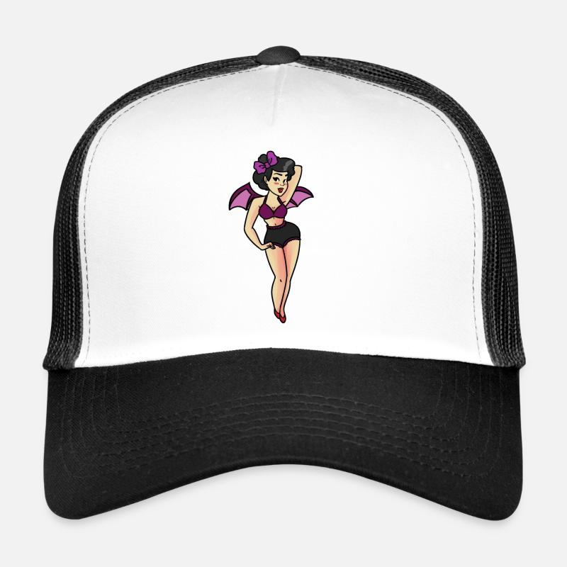 VAMPIRE CHICK - Trucker Cap - Weiß/Schwarz