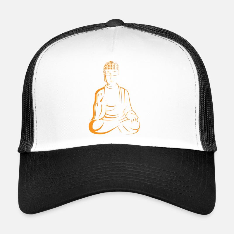 Buddha Schutz Buddha Protection - Trucker Cap - Weiß/Schwarz