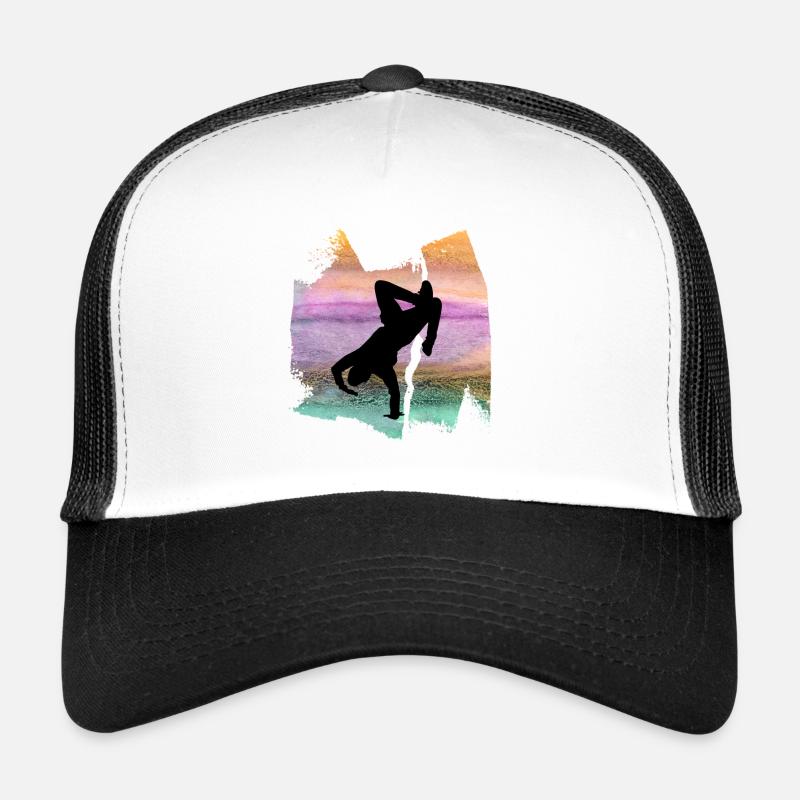 Breakdancer Breakdance Tanzen T Shirt - Trucker Cap - Weiß/Schwarz