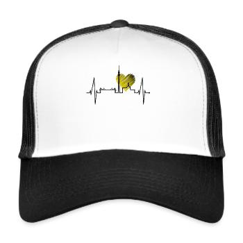 Dortmund Herzschlag Ruhrpott Schwarz Gelb Stadion - Trucker Cap - Weiß/Schwarz - Vorne