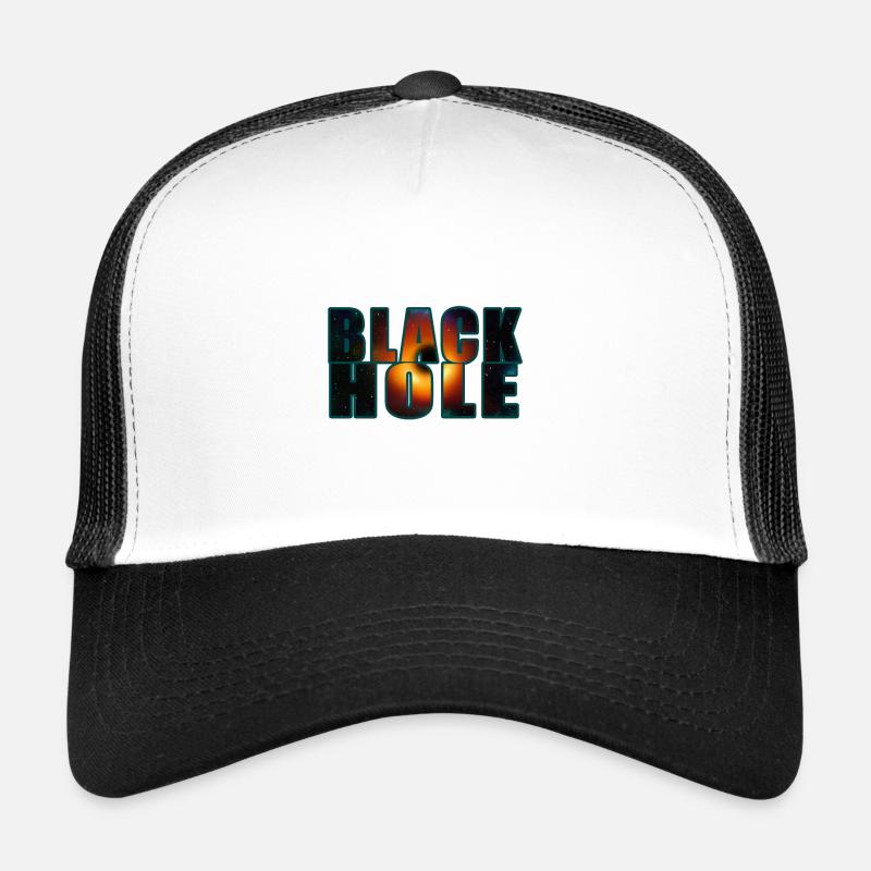 Black hole - Schwarzes Loch - Trucker Cap - Weiß/Schwarz