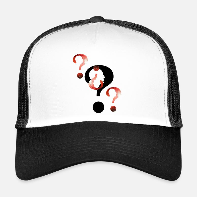 Point d’interrogation Feux d’artifice - Casquette trucker  - blanc/noir
