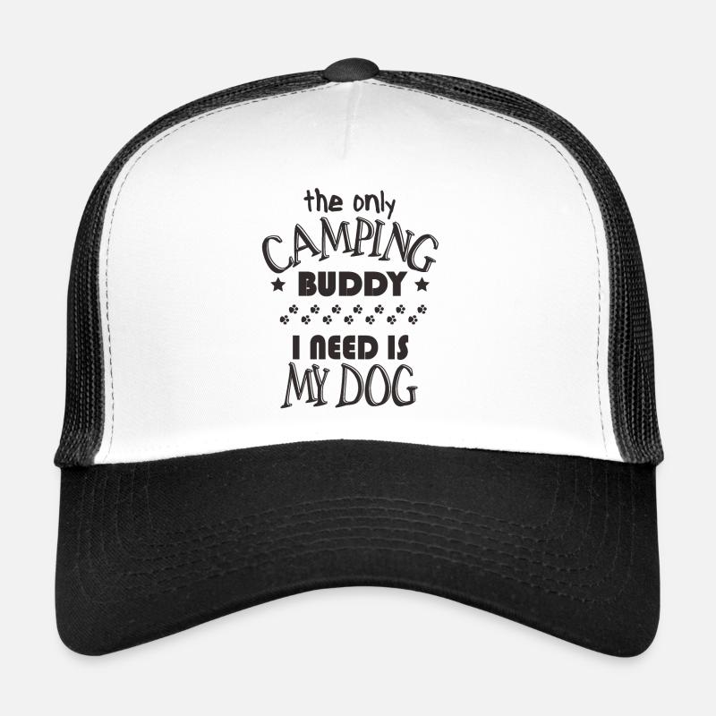 Hund Camping - Trucker Cap - Weiß/Schwarz