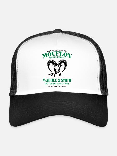 Mouflon - Casquette trucker  - blanc/noir - Devant