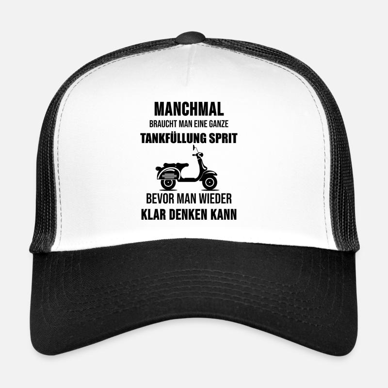 Mobylette Mobylette scooter roller sort cadeau Casquette trucker 