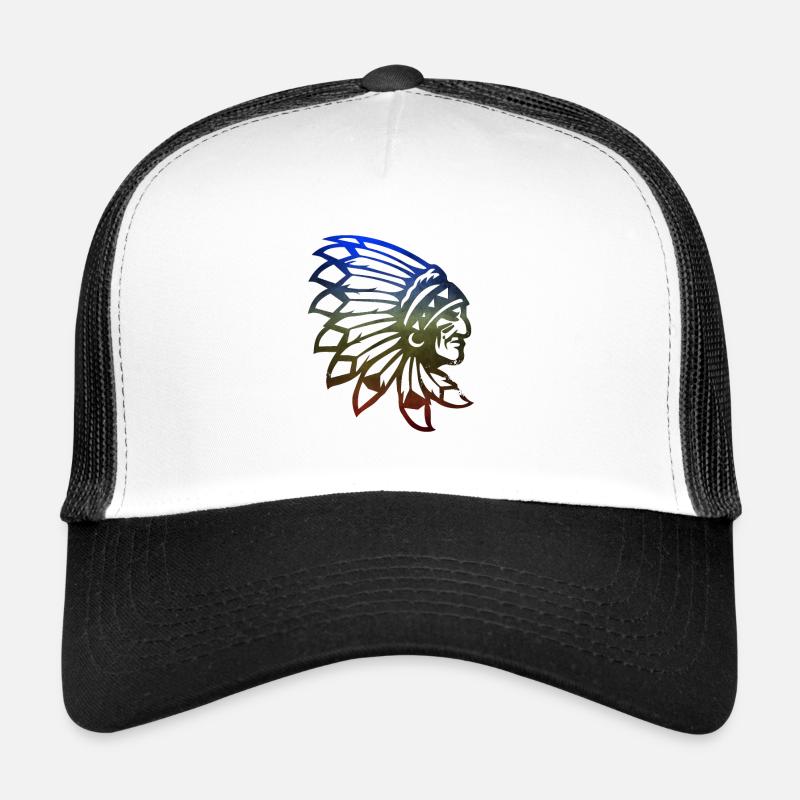 Indian Warrior Indianer mit Federn Häuptling Trucker Cap