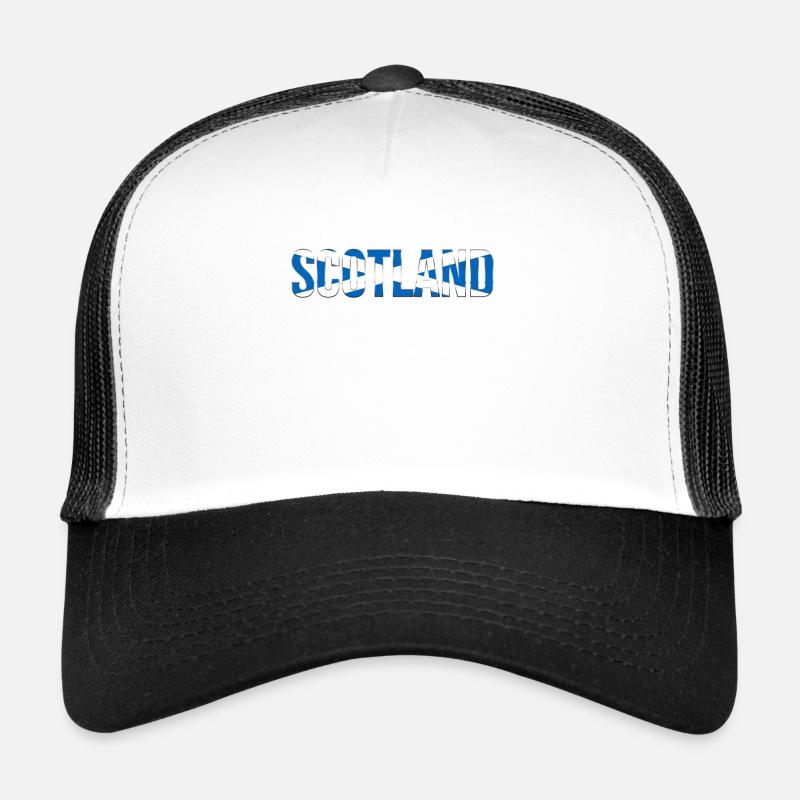 Schottland Schriftzug Flagge - Trucker Cap - Weiß/Schwarz
