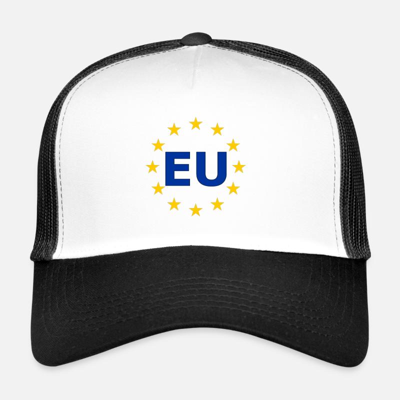 EU symbol in the star ring - Trucker Cap - white/black