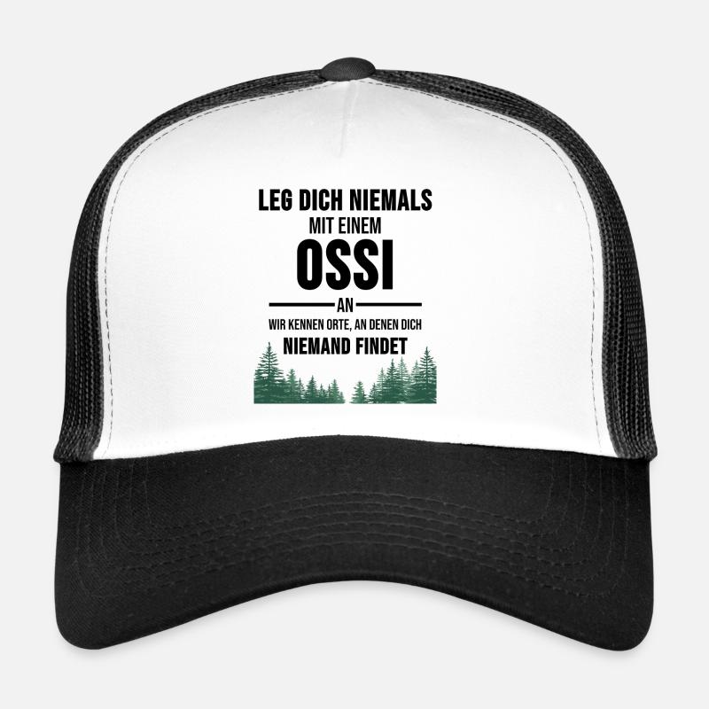 DDR Ossi Osten Ostblock Ostalgie Sachsen Geschenk - Trucker Cap - Weiß/Schwarz