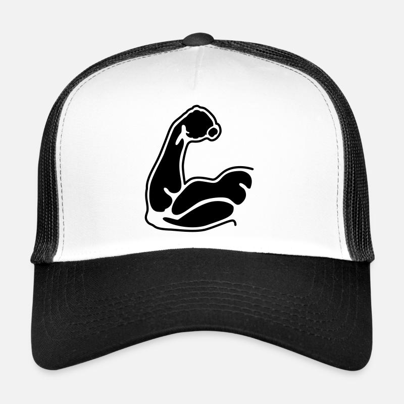 Muskeln - Trucker Cap - Weiß/Schwarz