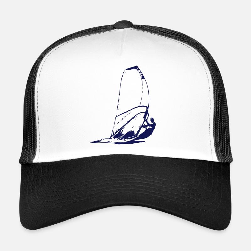 Windsurfing - Surfer - Trucker Cap - Weiß/Schwarz