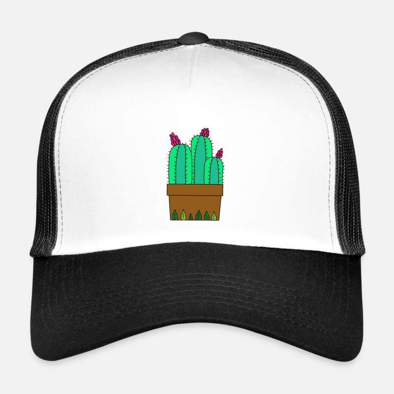 Flowering Cacti In Leafy Pot Trucker Cap