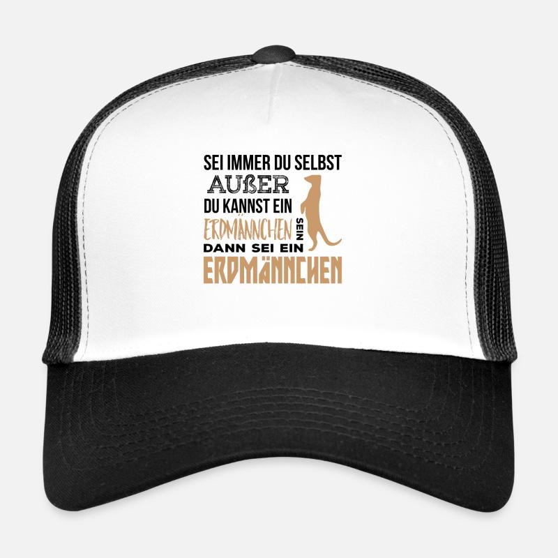 Erdmännchen Geschenk - Trucker Cap - Weiß/Schwarz