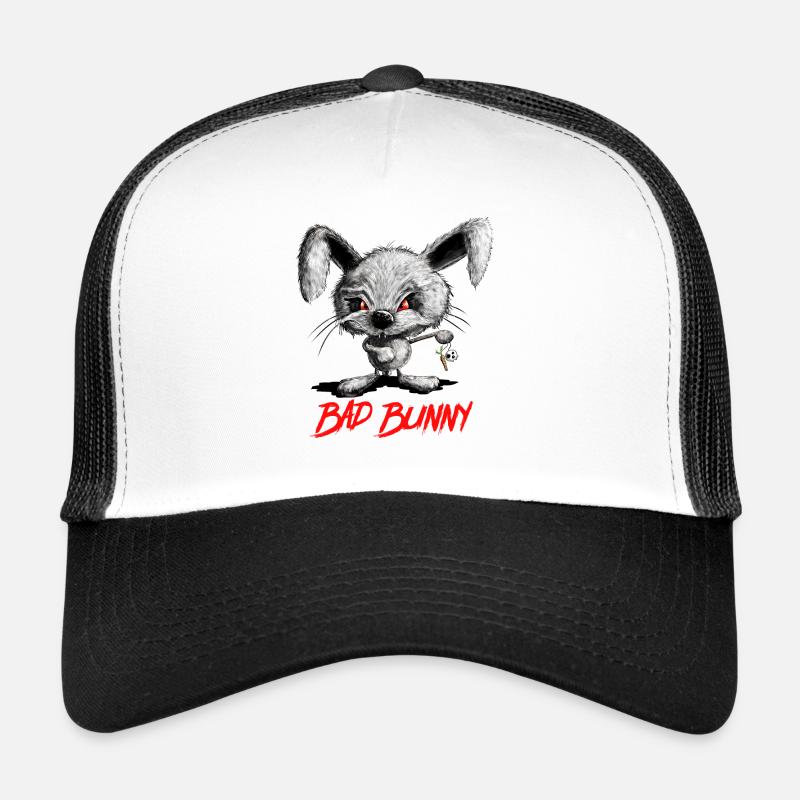 Halloween Vampire Rabbit I Rabbit I Evil Rabbit - Trucker Cap - white/black