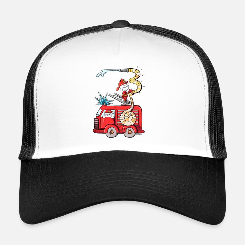 Je suis un garçon d'anniversaire de 3 ans des pompiers - Casquette trucker - blanc/noir