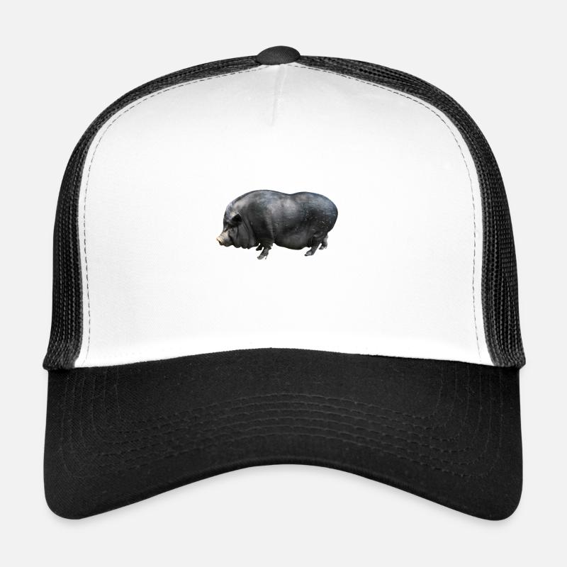 Hängebauchschwein Schweinchen - Trucker Cap - Weiß/Schwarz