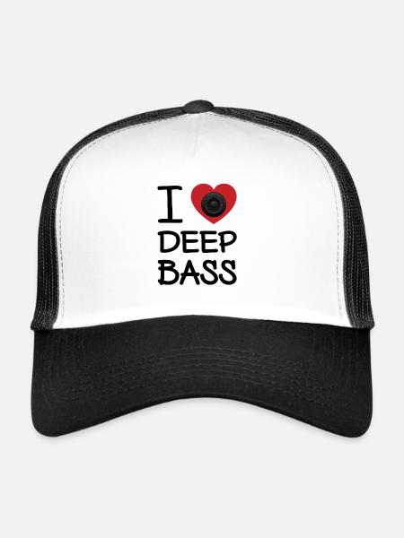 I LOVE DEEP BASS - Trucker Cap - white/black - Front