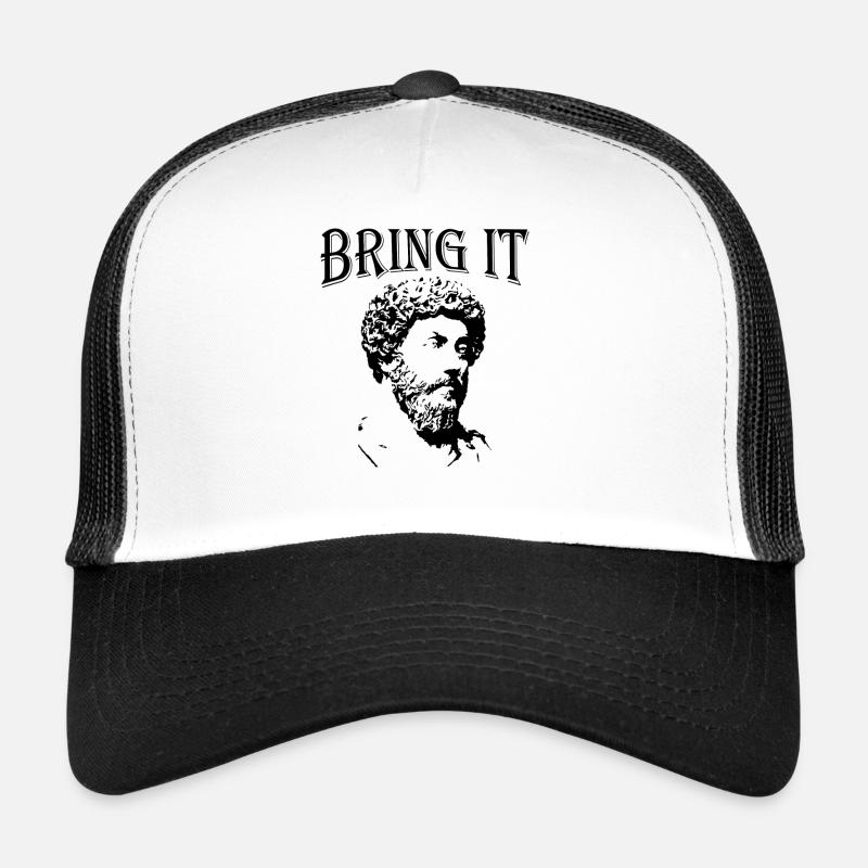 Apportez-le | Stoïcisme de Marc Aurèle - Casquette trucker  - blanc/noir