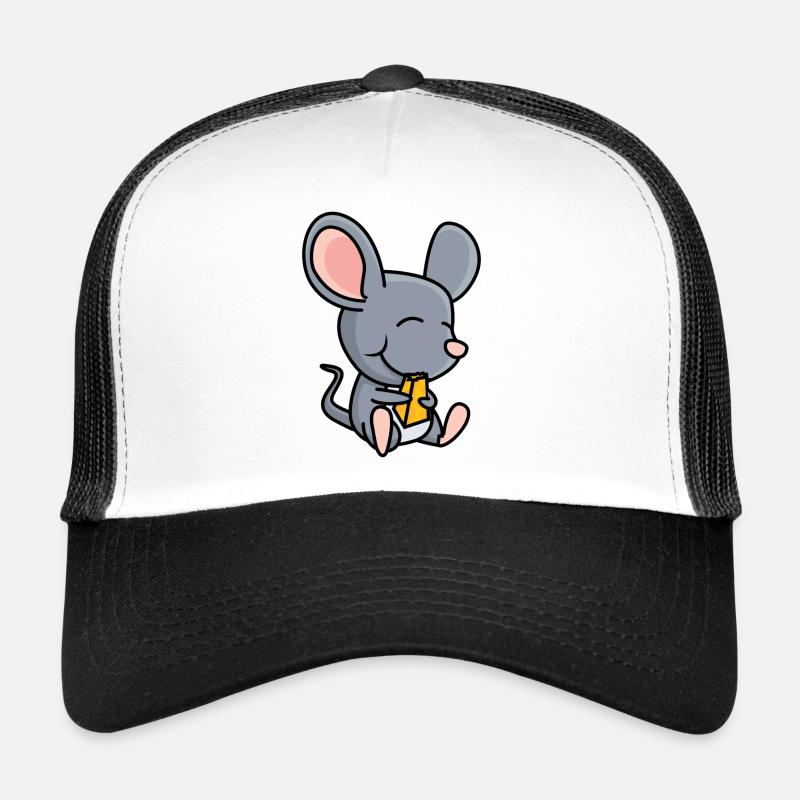 Maus mit Käse - Trucker Cap - Weiß/Schwarz
