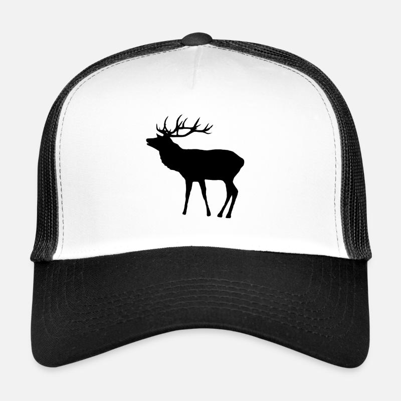 Deer in black with antlers, deer, roebuck Trucker Cap