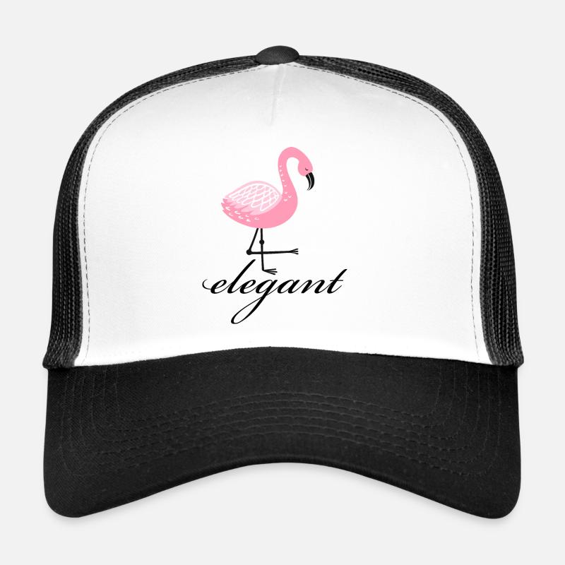 Flamingo élégant - Casquette trucker - blanc/noir
