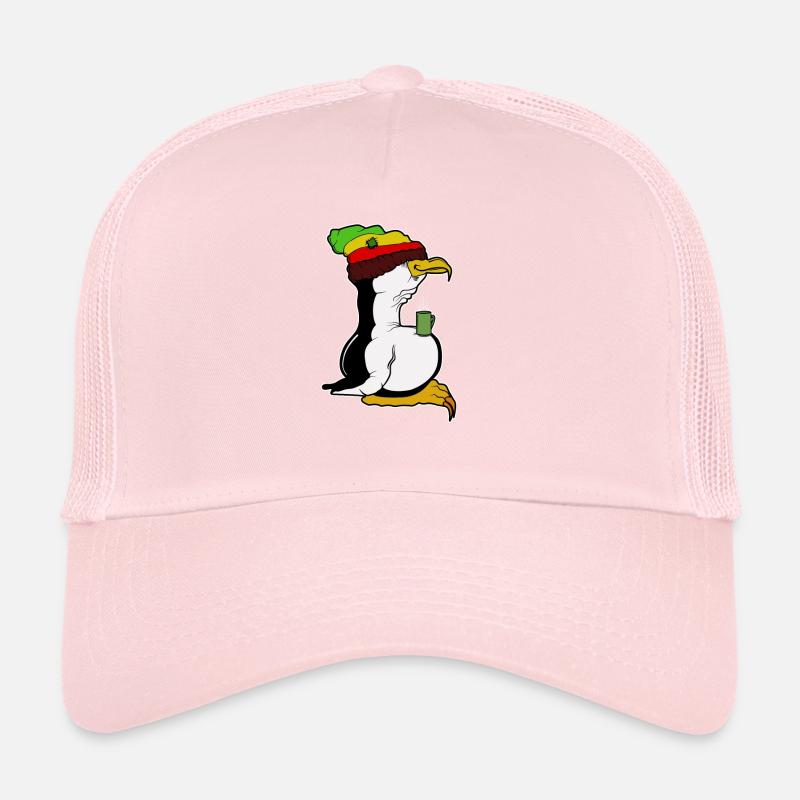 Tux Linux Pingouin Pingouin pause café maniaque Rasta Casquette trucker 