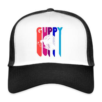 GUPPY FISCH AQUARIUM HOBBY ZUCHT - Trucker Cap - Weiß/Schwarz - Vorne