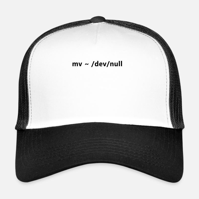 Commandes Linux dangereuses de Linux Admin - Casquette trucker  - blanc/noir