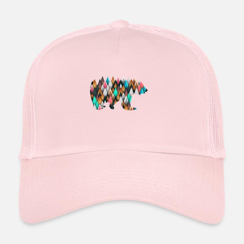 Bear Wilderness Geometric Triangles Trucker Cap