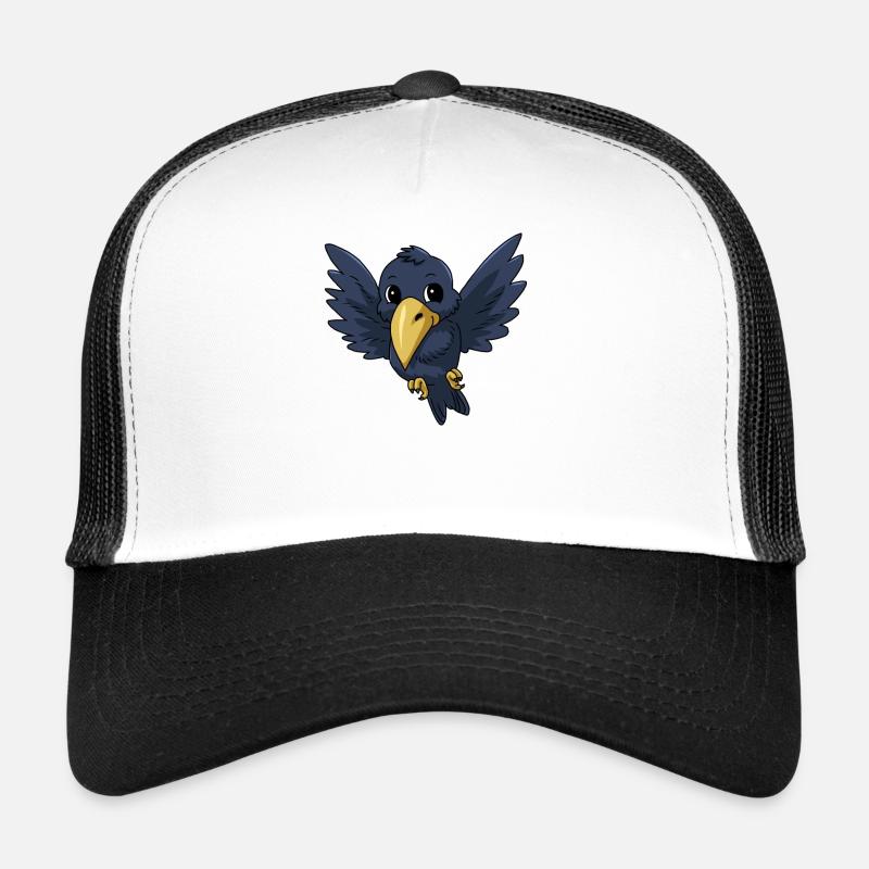 Petit corbeau doux - Casquette trucker  - blanc/noir