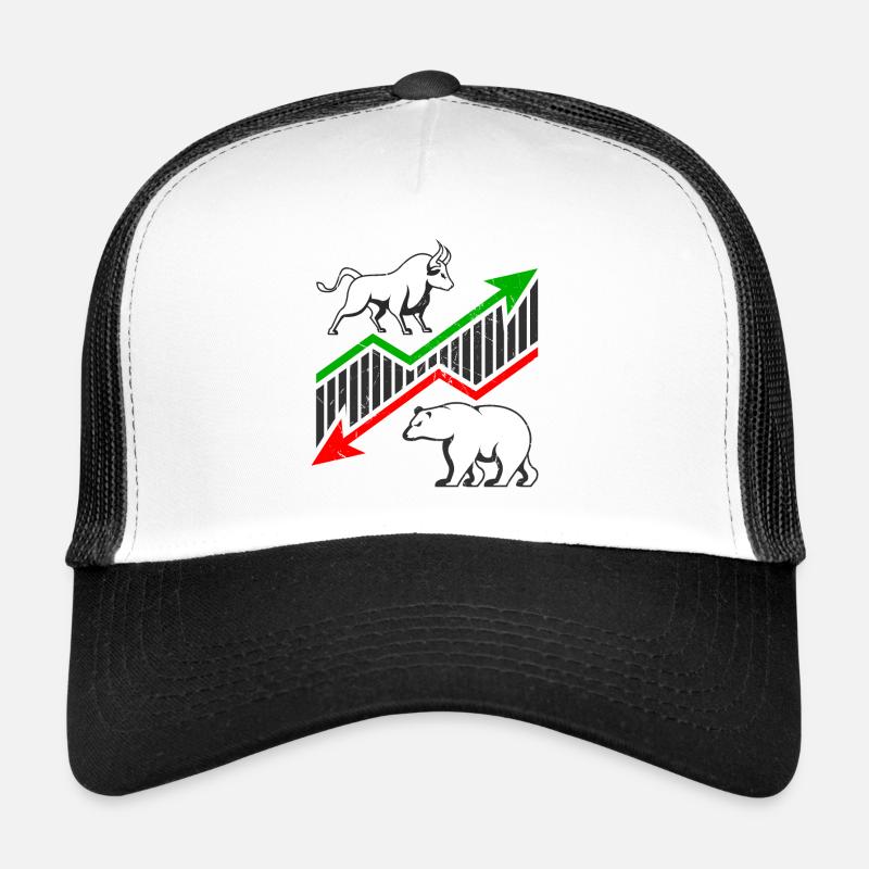 Bulle vs Bär - Börse - Trucker Cap - Weiß/Schwarz