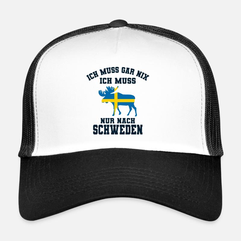 Schweden - Trucker Cap - Weiß/Schwarz